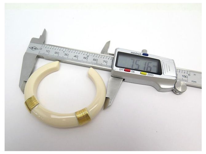 NUOVO BRACCIALE AURELIE BIDERMANN KATT AVORIO KATBR03 MG PM T17 RESINA ECRU Crudo - vista 5