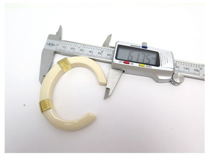 NUOVO BRACCIALE AURELIE BIDERMANN KATT AVORIO KATBR03 MG PM T17 RESINA ECRU Crudo - vista 6