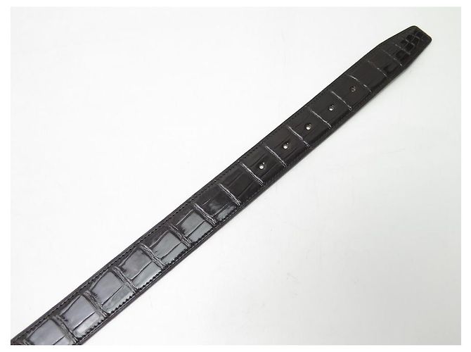 Autre Marque NEUE T-GURTBINDE 85 95 KOMPATIBLE HERMES-SCHNALLE 32MM KROKODIL LEDER Braun - Ansicht 3