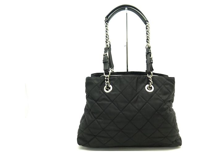BOLSA DE MÃO PRADA EM LONA DE NYLON ACOLCHOADO PRETO - vista 2