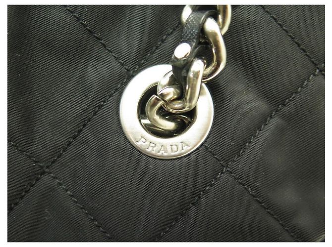 BOLSA DE MÃO PRADA EM LONA DE NYLON ACOLCHOADO PRETO - vista 6