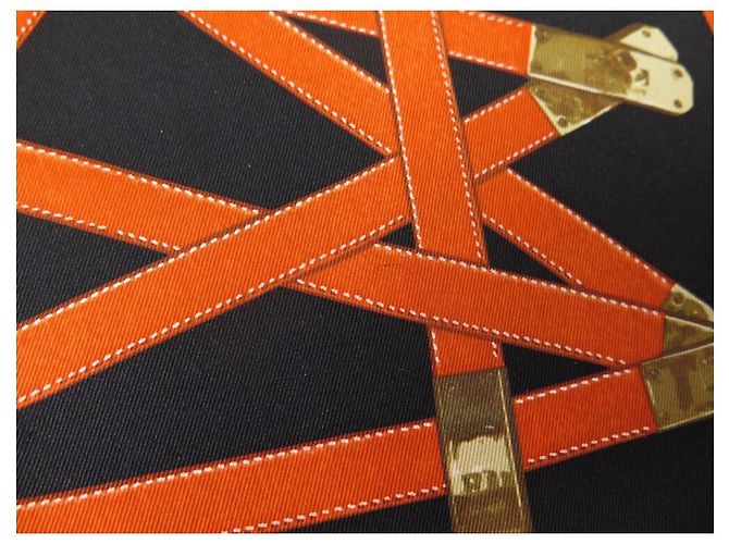 Kelly Hermès RARA SCIARPA HERMES TRES KELY SQUARE 70 SCIARPA IN SETA NERA SMERIGLIATA + SCATOLA Nero - vista 7