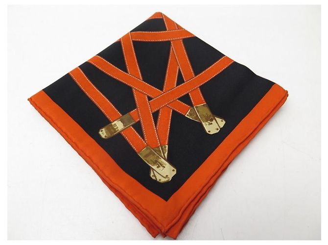 Kelly Hermès RARA SCIARPA HERMES TRES KELY SQUARE 70 SCIARPA IN SETA NERA SMERIGLIATA + SCATOLA Nero - vista 9