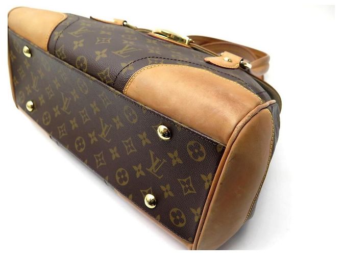 LOUIS VUITTON BEVERLY GM SR HANDBAG0190 LEATHER & CANVAS MONOGRAM HAND BAG Brown - view 3