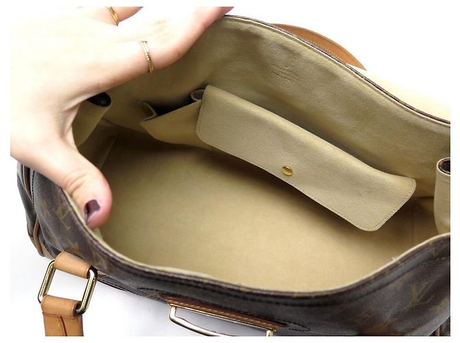LOUIS VUITTON BEVERLY GM SR HANDBAG0190 LEATHER & CANVAS MONOGRAM HAND BAG Brown - view 8