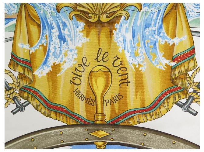 Hermès NEUER HERMES SCHAL VIVE LE VENT SQUARE 90 BLAUER SEIDENSCHAL THIOUNE - Ansicht 3