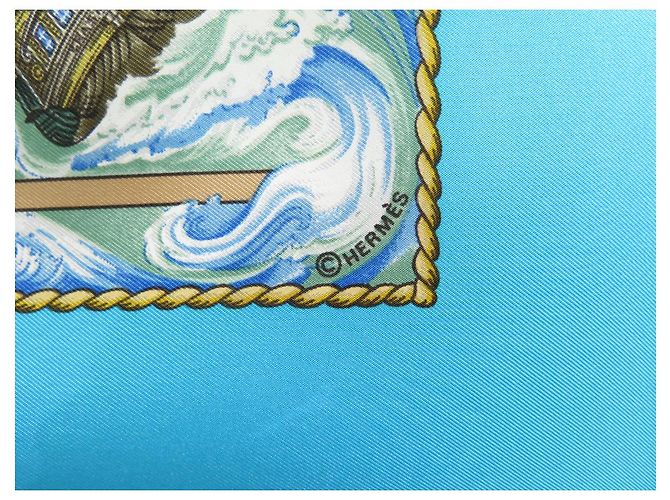 Hermès NEUER HERMES SCHAL VIVE LE VENT SQUARE 90 BLAUER SEIDENSCHAL THIOUNE - Ansicht 4