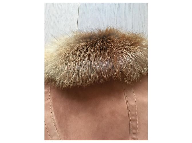 Autre Marque Giorgio Bravo leather jacket with red fox collar brown - view 7