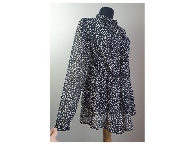 Marc Cain Bluse mit Reißverschluss Schwarz Viskose - Ansicht 4