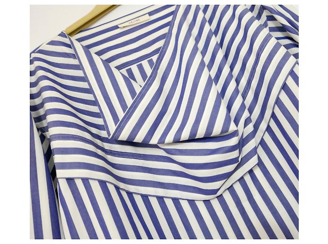 Céline Complejo turístico Celine x Philo 2016 Camisa túnica a rayas - vista 4