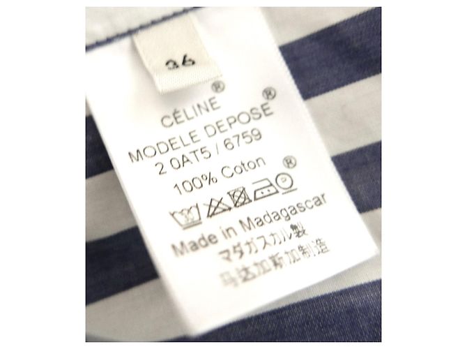 Céline Complejo turístico Celine x Philo 2016 Camisa túnica a rayas - vista 7