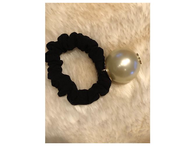 Chanel Perlen Haargummi Schwarz Aus weiß - Ansicht 3