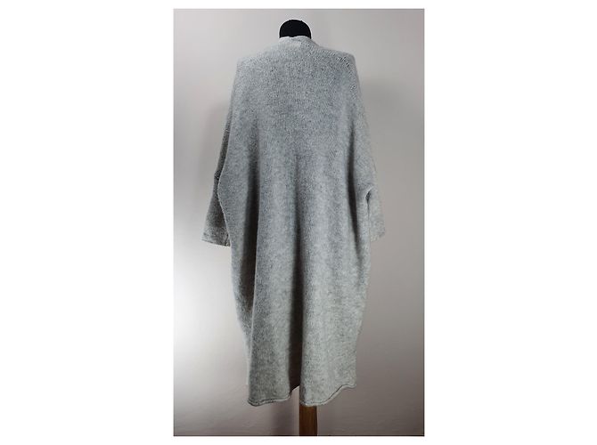 American Vintage Lange Strickjacke Grau Wolle Mohair - Ansicht 3