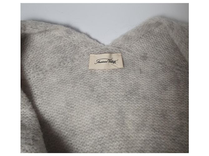 American Vintage Lange Strickjacke Grau Wolle Mohair - Ansicht 4