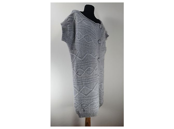 Day Birger & Mikkelsen Lange Strickjacke Grau Mohair Wolle - Ansicht 3