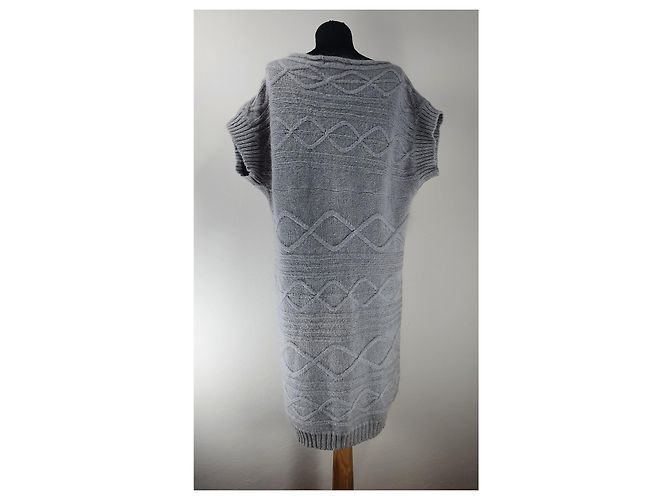 Day Birger & Mikkelsen Lange Strickjacke Grau Mohair Wolle - Ansicht 4