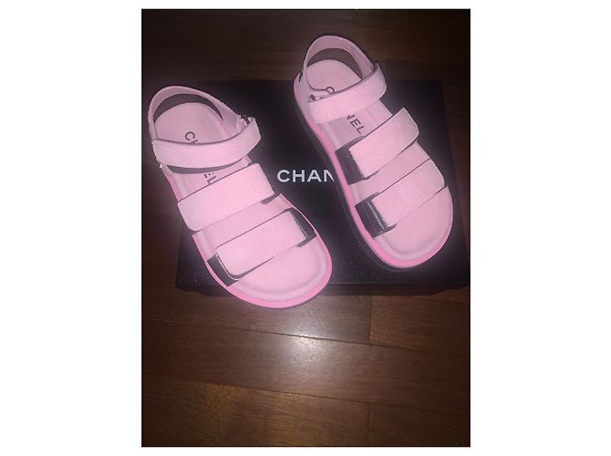 Sandali Chanel Rosa in Pelle di Cervo - vista 6