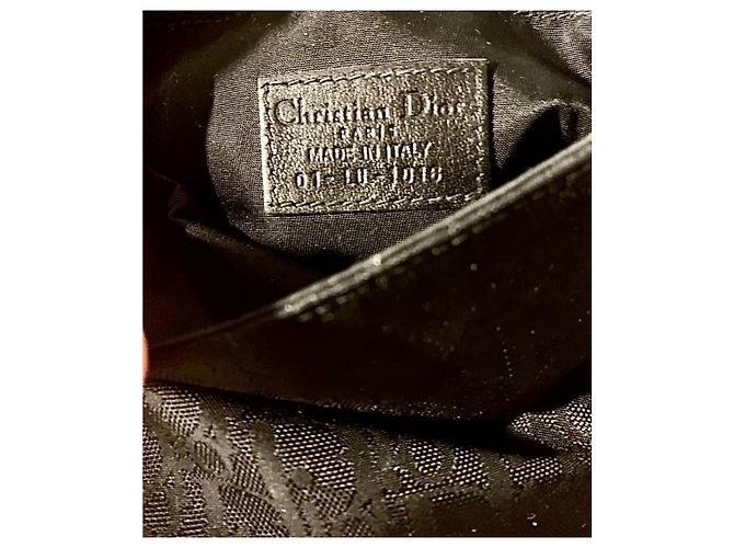 Borsa a mano Christian Dior in lino nero - vista 3