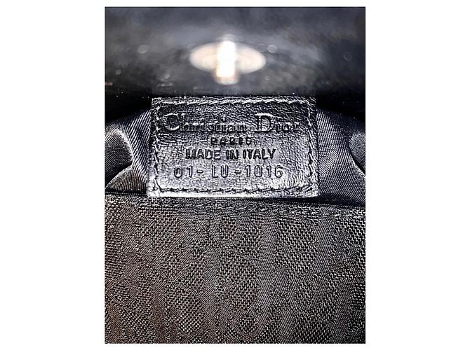 Borsa a mano Christian Dior in lino nero - vista 4