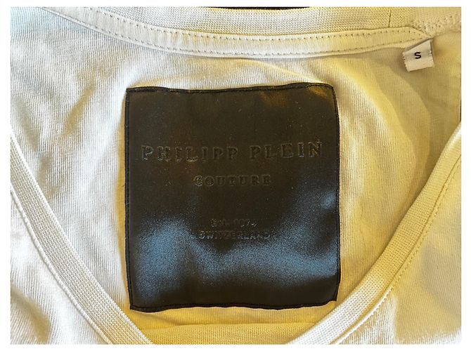Camiseta Philipp Plein Blanca de Algodón con Pedrería Calavera Blanco - vista 3