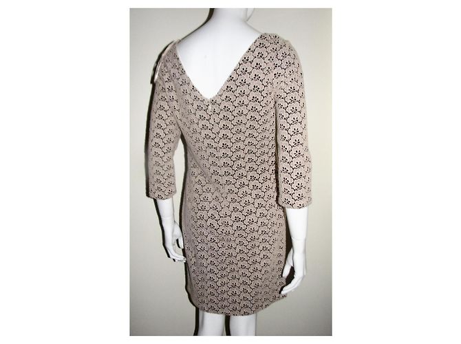 Diane Von Furstenberg DvF Sarita Acorn Guipure-Spitzenkleid Hellbraun - Ansicht 5
