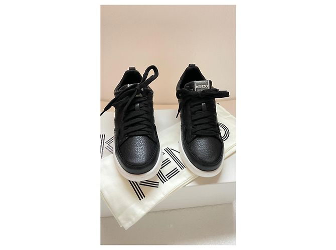 Baskets Kenzo en cuir noir - vue 3