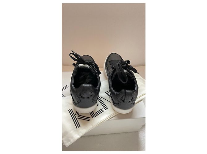 Baskets Kenzo en cuir noir - vue 4