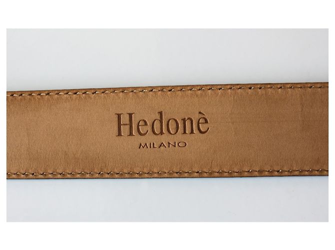 Autre Marque Hedonè Ledergürtel Braun 75 cm Silber Dunkelbraun - Ansicht 8