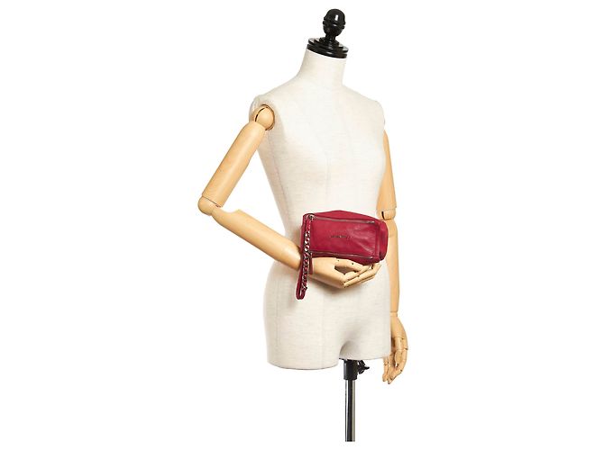 Borsa a tracolla mini Pandora in pelle rossa di Givenchy - vista 10