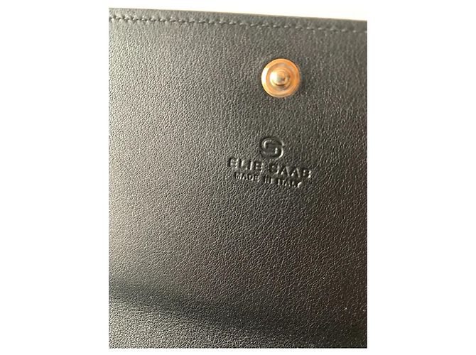 Portafoglio Elie Saab in pelle metallizzata nera e bordeaux Nero Bordò - vista 4