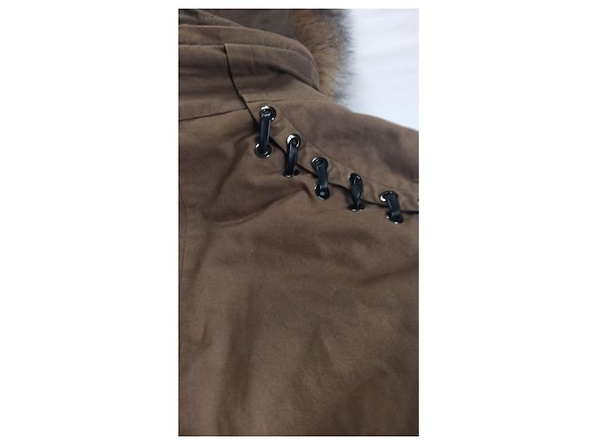 Parka Ikks Kaki con inserti in pelle Taglia L Cachi - vista 10
