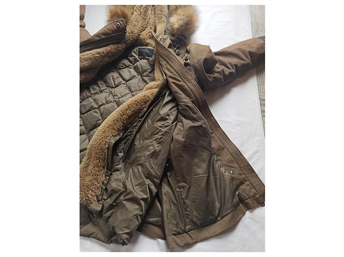 Parka Ikks Kaki con inserti in pelle Taglia L Cachi - vista 11