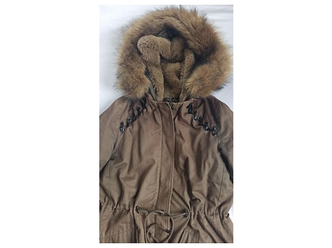 Parka Ikks Kaki con inserti in pelle Taglia L Cachi - vista 4