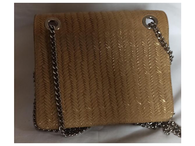Borsa Mika Sarolea in pelle dorata intrecciata D'oro - vista 4