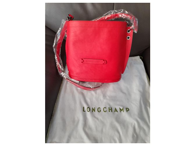 Borsa a mano Longchamp 3D in pelle rossa Rosso - vista 3