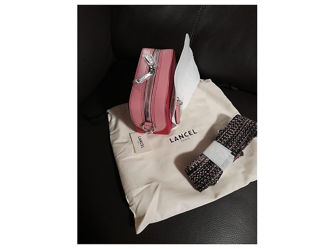 Borsa a mano Lancel Cara in pelle rosa - vista 3