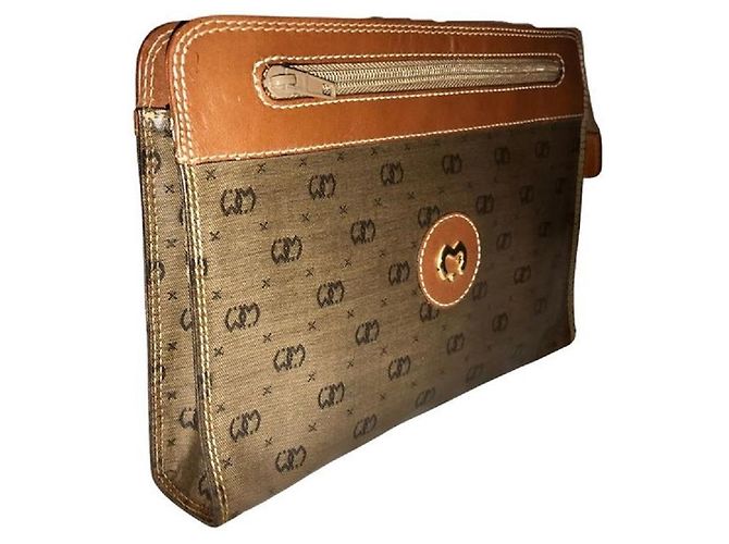 Mila Shön MILA SHON sac à main toile enduite Marron Marron clair - vue 2