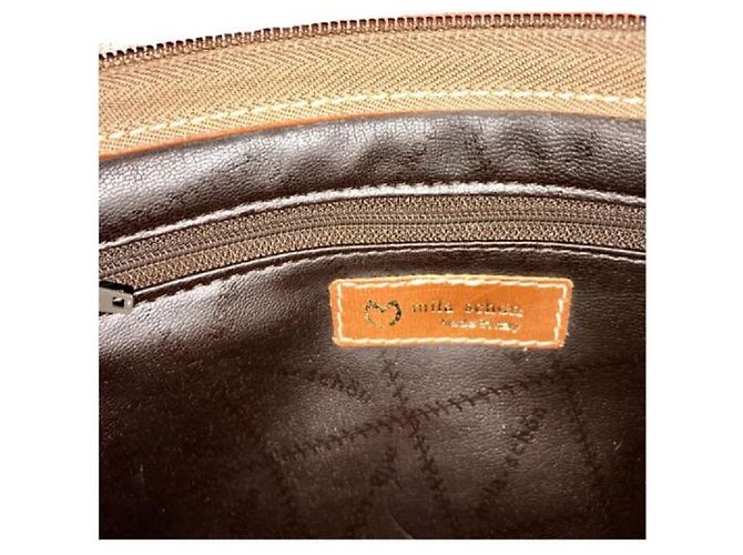 Mila Shön MILA SHON sac à main toile enduite Marron Marron clair - vue 5