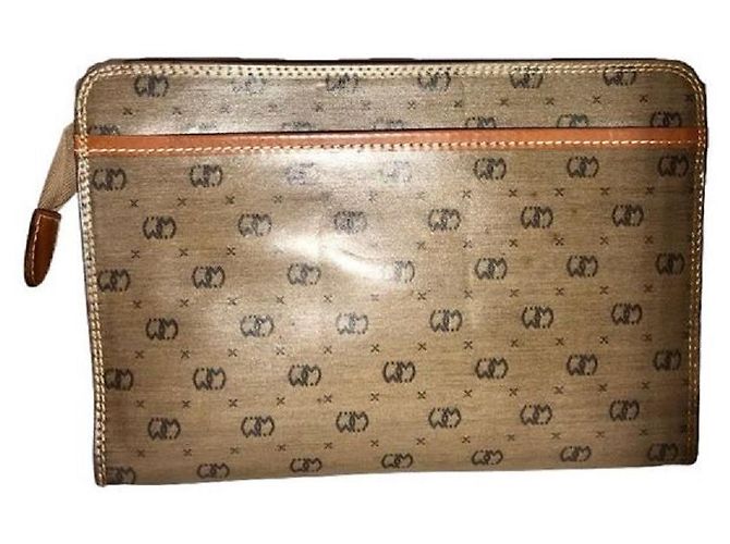 Mila Shön MILA SHON sac à main toile enduite Marron Marron clair - vue 7