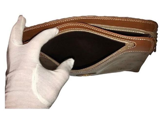 Mila Shön MILA SHON sac à main toile enduite Marron Marron clair - vue 8