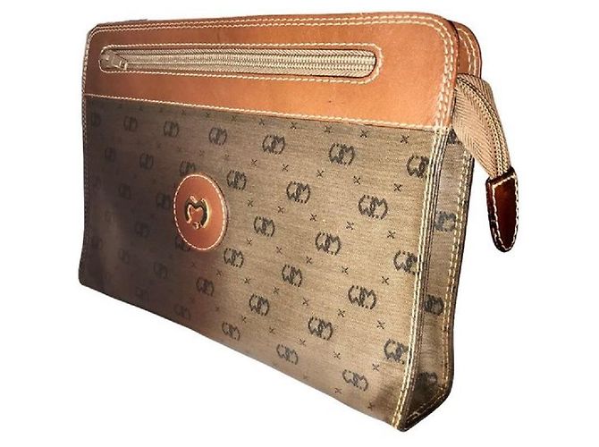 Mila Shön MILA SHON sac à main toile enduite Marron Marron clair - vue 9