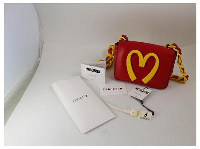 Clutch Moschino in pelliccia rossa e gialla Rosso Giallo - vista 2
