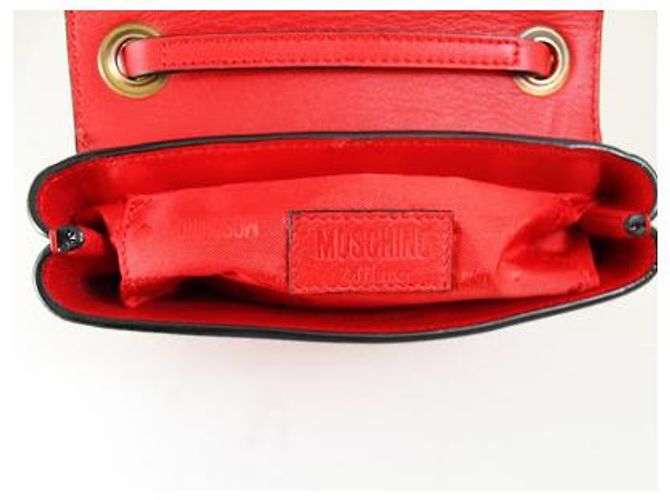 Clutch Moschino in pelliccia rossa e gialla Rosso Giallo - vista 4