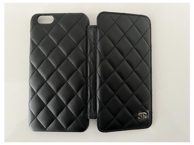 iPhone mit Chanel-Klappe 6+ Fall Schwarz Bordeaux - Ansicht 4