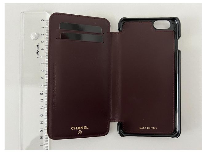 iPhone mit Chanel-Klappe 6+ Fall Schwarz Bordeaux - Ansicht 5