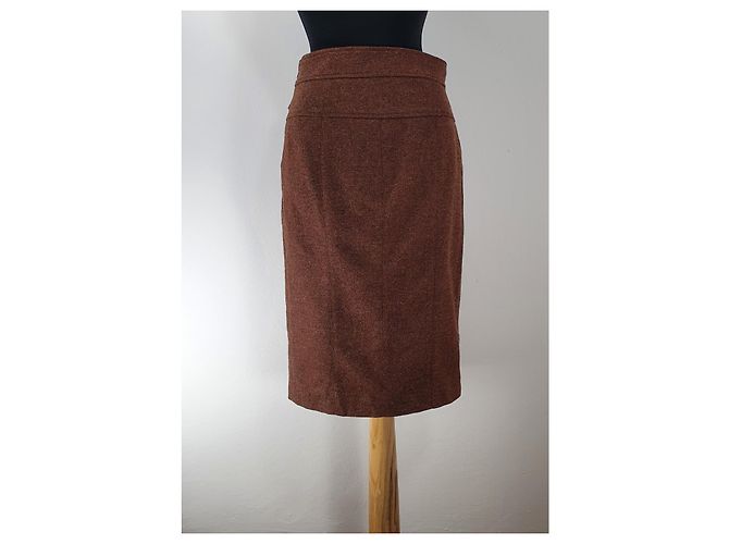 Falda de lana marrón Luisa Spagnoli Castaño - vista 2