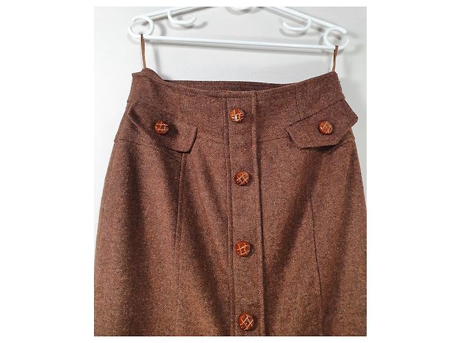 Falda de lana marrón Luisa Spagnoli Castaño - vista 4