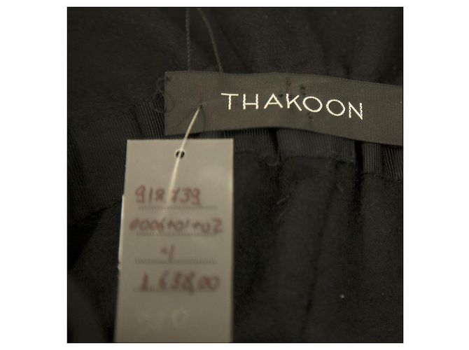 Minifalda con cintura de papel de lana de angora y piel de cordero negra Thakoon 4 Negro - vista 7