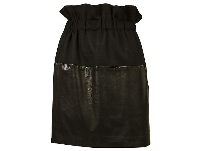 Minifalda con cintura de papel de lana de angora y piel de cordero negra Thakoon 4 Negro - vista 8