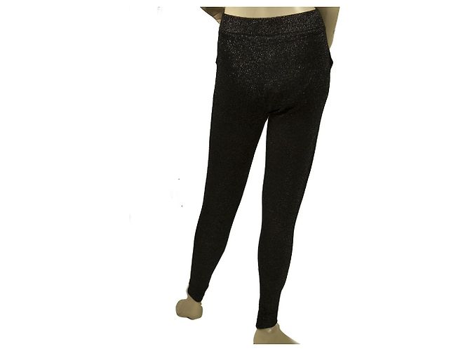 Zoe Karssen Schwarze, glitzernde, glänzende, elastische Hose, Hosengröße S - Ansicht 2
